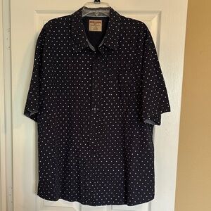 Hudson & Barrow NYC men’s blue short sleeve button down shirt size 3XL